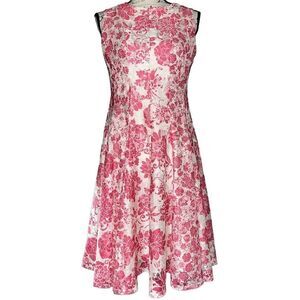 Danny & Nicole pink & white lace sleeveless dress 4